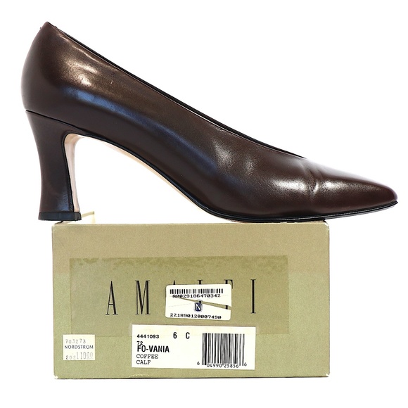 Vintage mid-heel Amalfi 'Vania' pumps in 'Coffee' - Picture 8 of 10